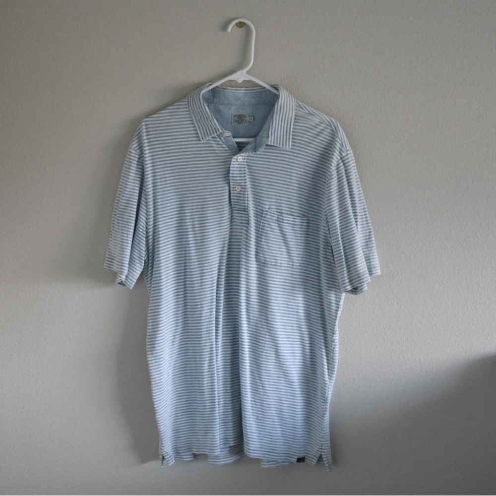 Men’s Faherty classic stripe button up polo